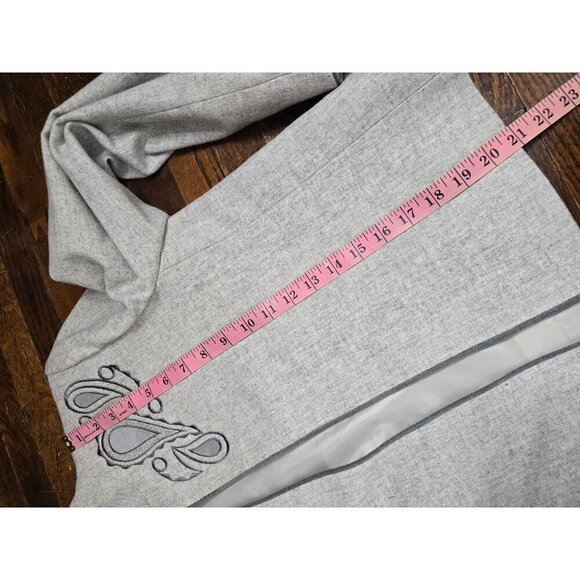 Vintage 1970s Lilli Ann Gray Wool Embroidered Jacket Blazer - Picture 10 of 16